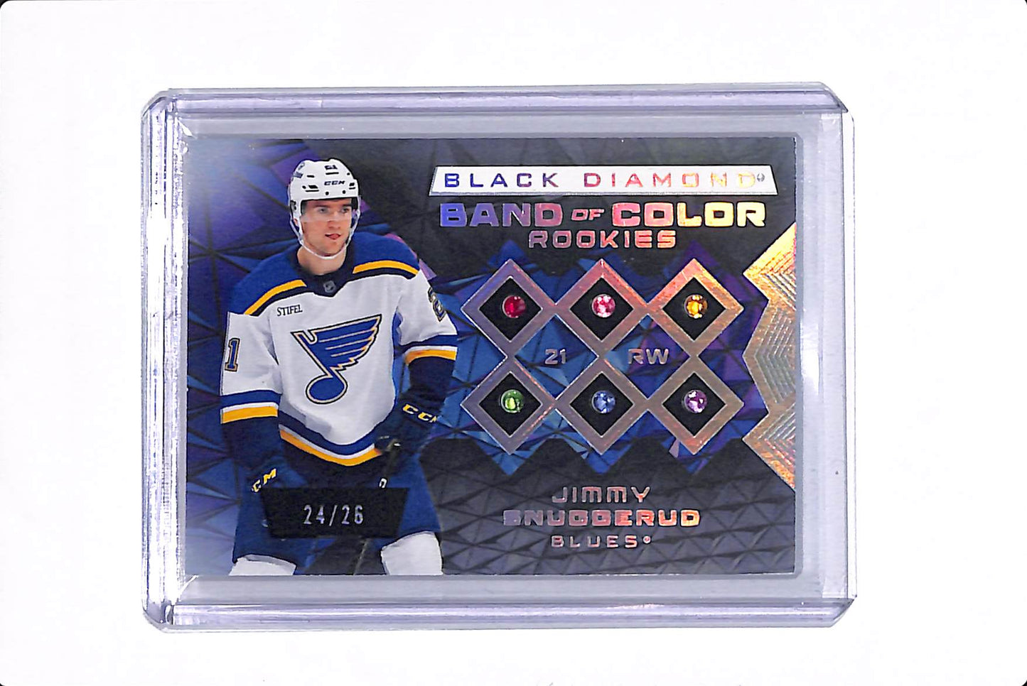 2025-26 UPPER DECK BLACK DIAMOND JIMMY SNUGGERUD BAND OF COLOR ROOKIES /26 #BCR-JS