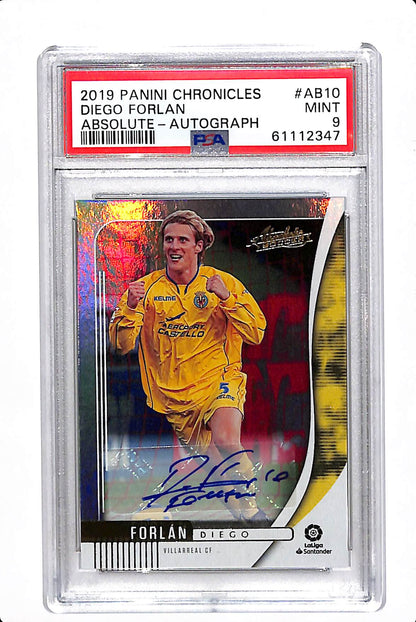 2019 PANINI CHRONICLES DIEGO FORLAN ABSOLUTE AUTOGRAPH #AB10 PSA 9 MINT