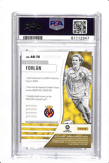 2019 PANINI CHRONICLES DIEGO FORLAN ABSOLUTE AUTOGRAPH #AB10 PSA 9 MINT