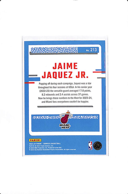 2023-24 PANINI DONRUSS JAIME JAQUEZ JR RATED ROOKIE HOLO YELLOW LAZER /25 #213