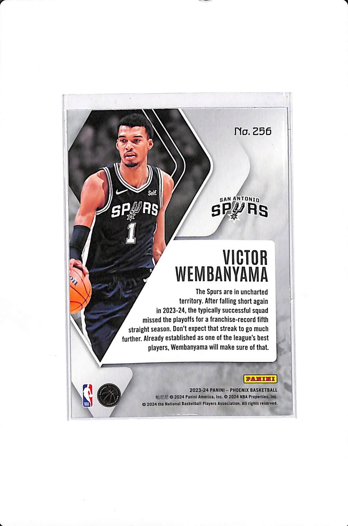 2023-24 PANINI PHOENIX VICTOR WEMBANYAMA BLUE ICE ROOKIE #256