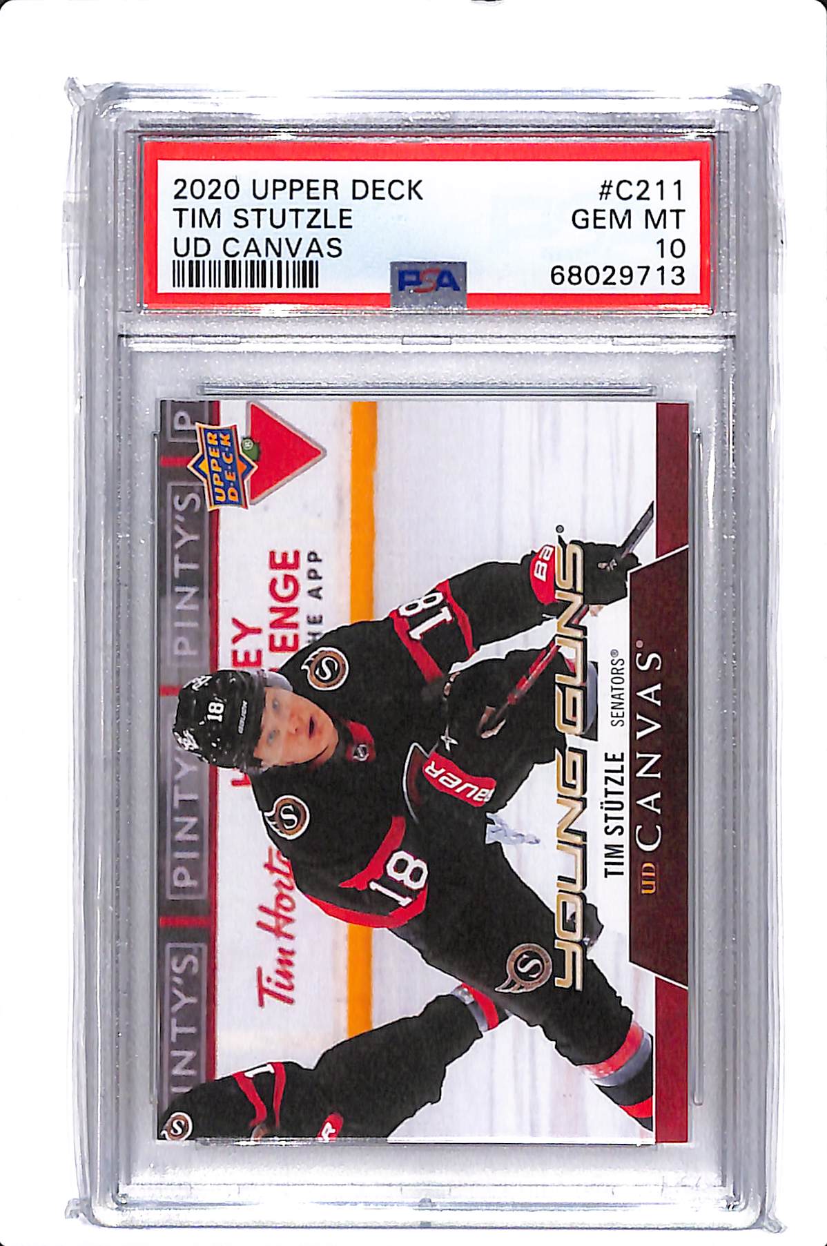 2020 UPPER DECK SERIES 2 TIM STUTZLE YOUNG GUNS CANVAS PSA 10 #C211