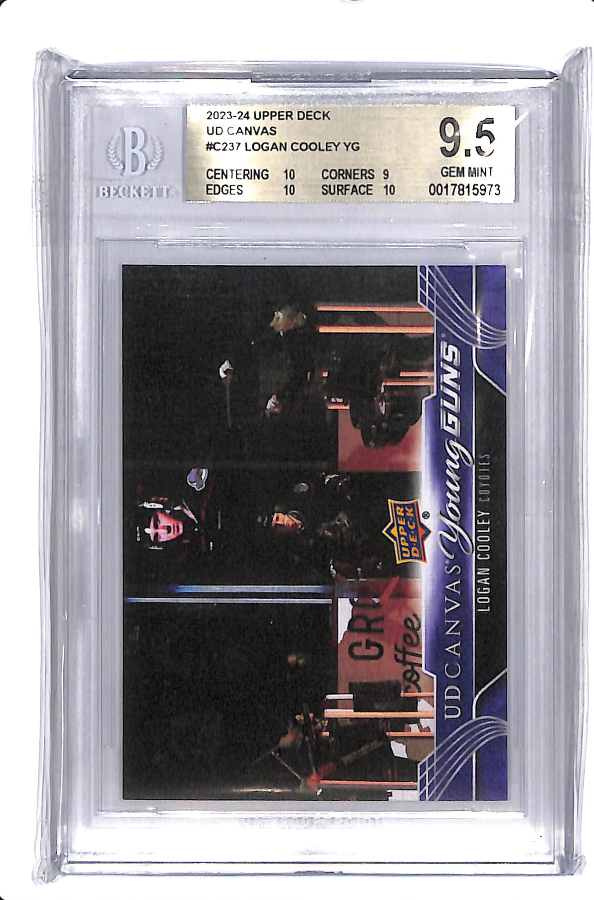 2023-24 UPPER DECK SERIES 2 LOGAN COOLEY YOUNG GUNS CANVAS BGS 9.5 #C237