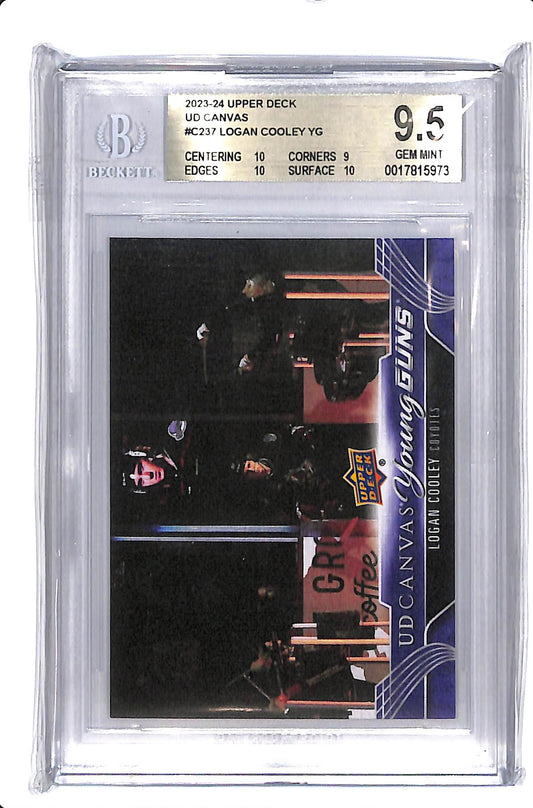 2023-24 UPPER DECK SERIES 2 LOGAN COOLEY YOUNG GUNS CANVAS BGS 9.5 #C237