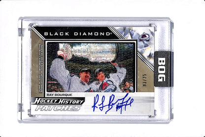 2025-26 UPPER DECK BLACK DIAMOND RAY BOURQUE HOCKEY HISTORY PATCHES AUTO /25 #HHP-RB