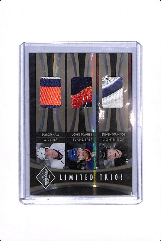 2010 Limited Trios Materials Patch Taylor Hall John Tavares Steven Stamkos /10 #HTS