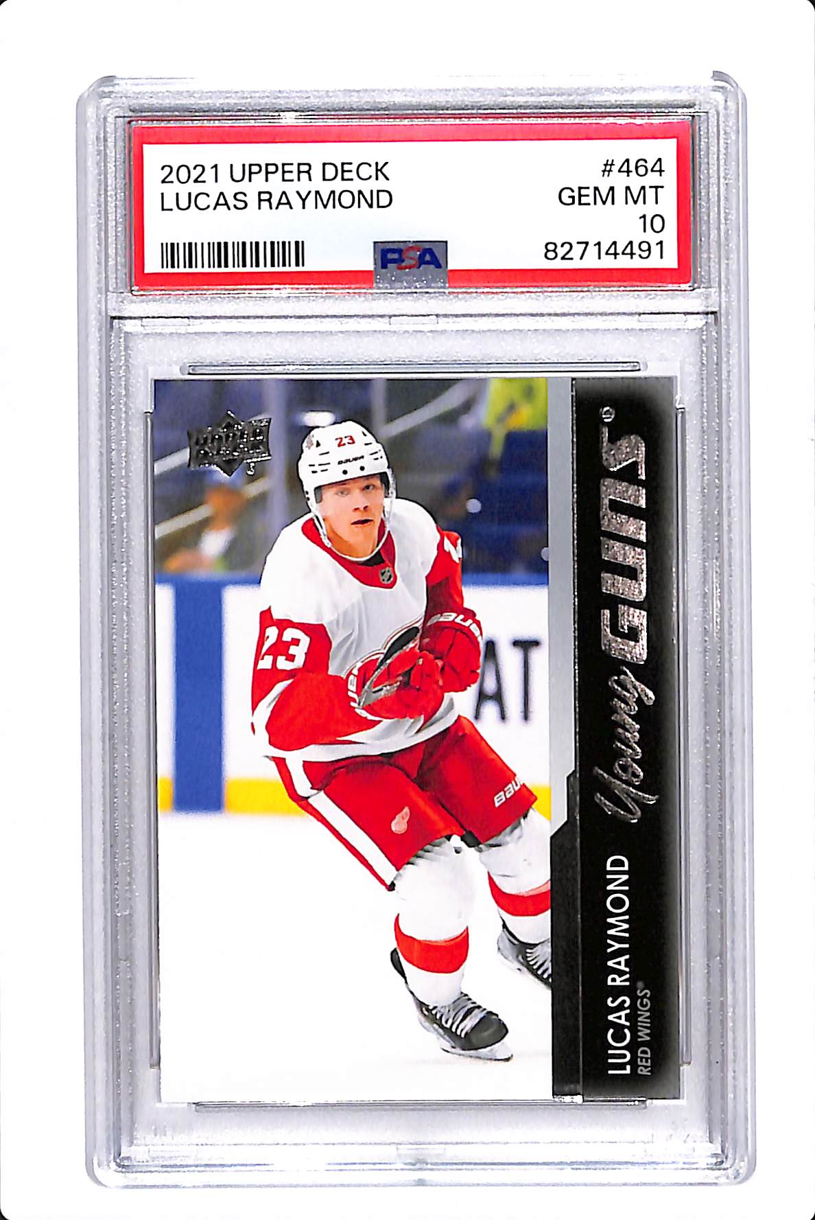 2021-22 UPPER DECK SERIES 2 LUCAS RAYMOND YOUNG GUNS PSA 10 #464