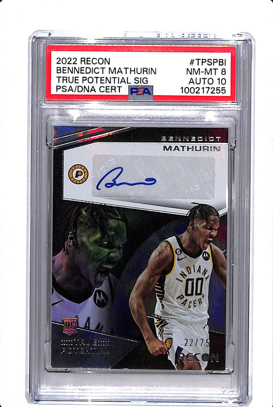 2022 RECON BENEDICT MATHURIN TRUE POTENTIAL SIG PSA 8 AUTO 10