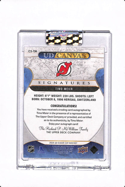 2024-25 UPPER DECK CLEAR CUT TIMO MEIER UD CANVAS SIGNATURES #CS-TM