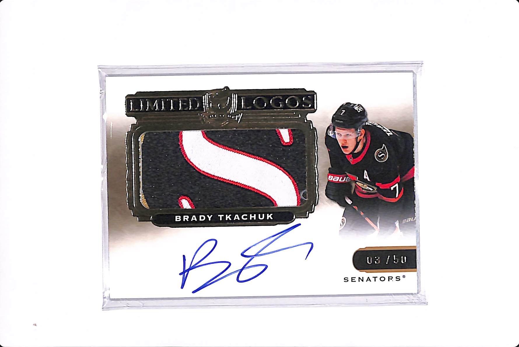 2020-21 UPPER DECK THE CUP BRADY TKACHUK LIMITED LOGOS AUTO /50 #LL-BT