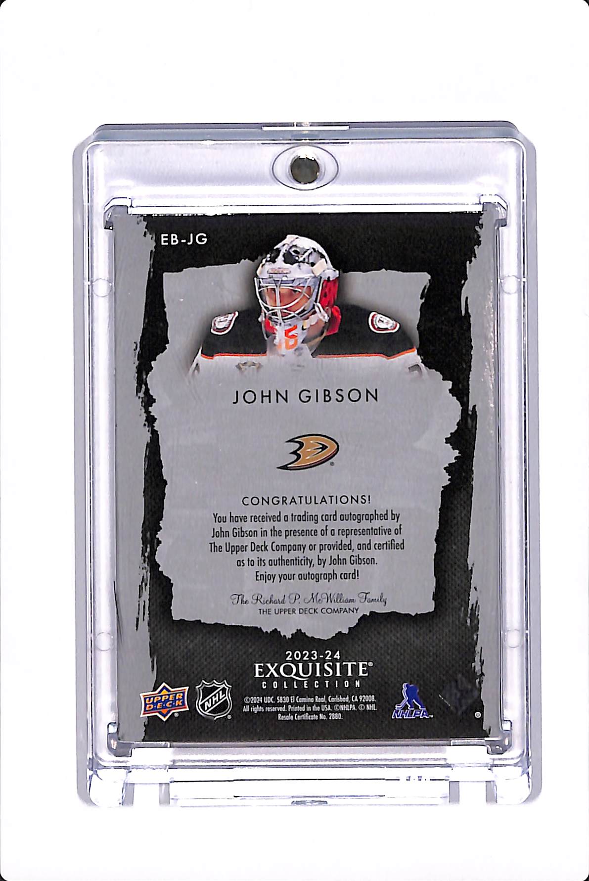 2023-24 UPPER DECK EXQUISITE JOHN GIBSON AUTOGRAPH /5 #EB-JG
