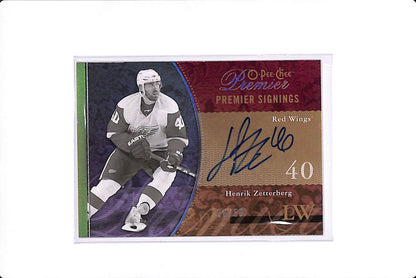 2009-10 UPPER DECK O-PEE-CHEE PREMIER HENRIK ZETTERBERG PREMIER SIGNINGS /50 #PS-HZ