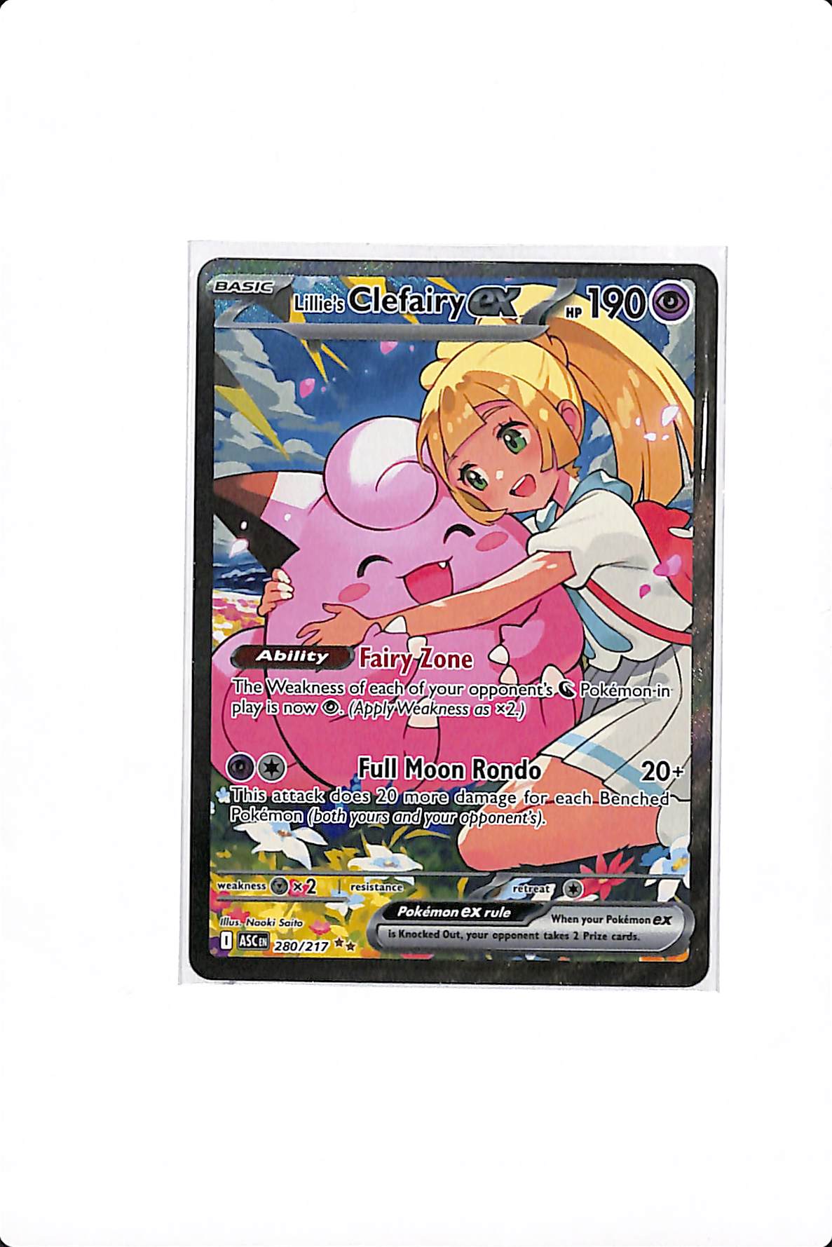 LILLIE'S CLEFAIRY EX ASCENDED HEROES SPECIAL ILLUSTRATION RARE #280