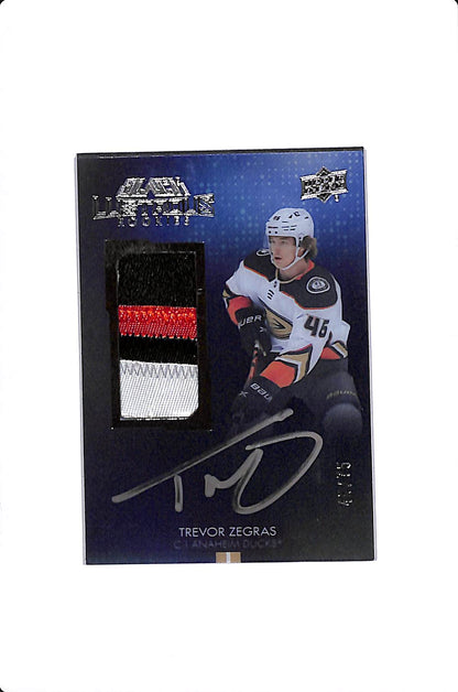 2021-22 UPPER DECK BLACK TREVOR ZEGRAS LUSTROUS ROOKIES PATCH AUTO /75 #LRPA-TZ