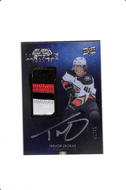 2021-22 UPPER DECK BLACK TREVOR ZEGRAS LUSTROUS ROOKIES PATCH AUTO /75 #LRPA-TZ