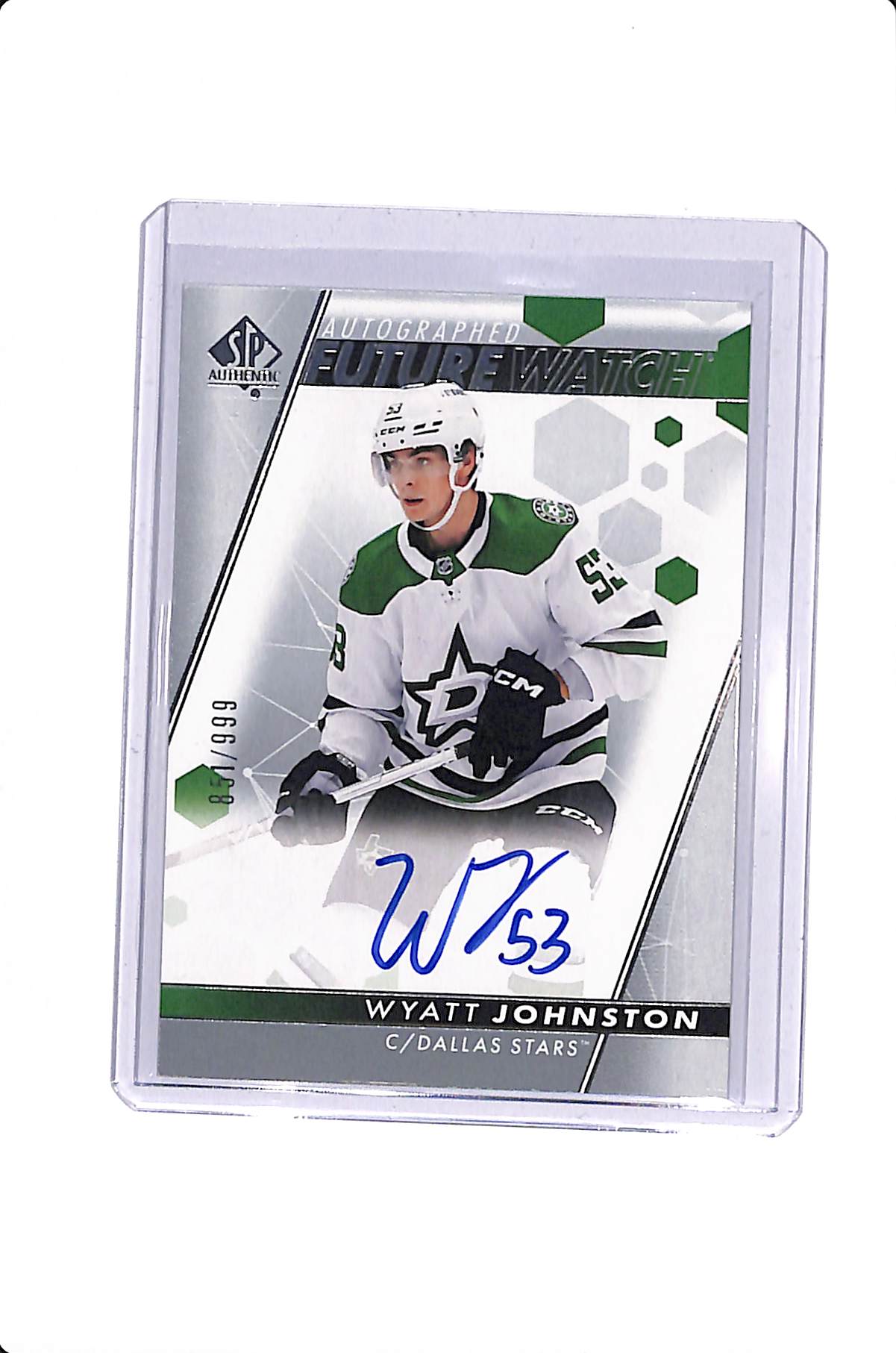 2022-23 UPPER DECK SP AUTHENTIC WYATT JOHNSTON FUTURE WATCH AUTOGRAPH /999 #146