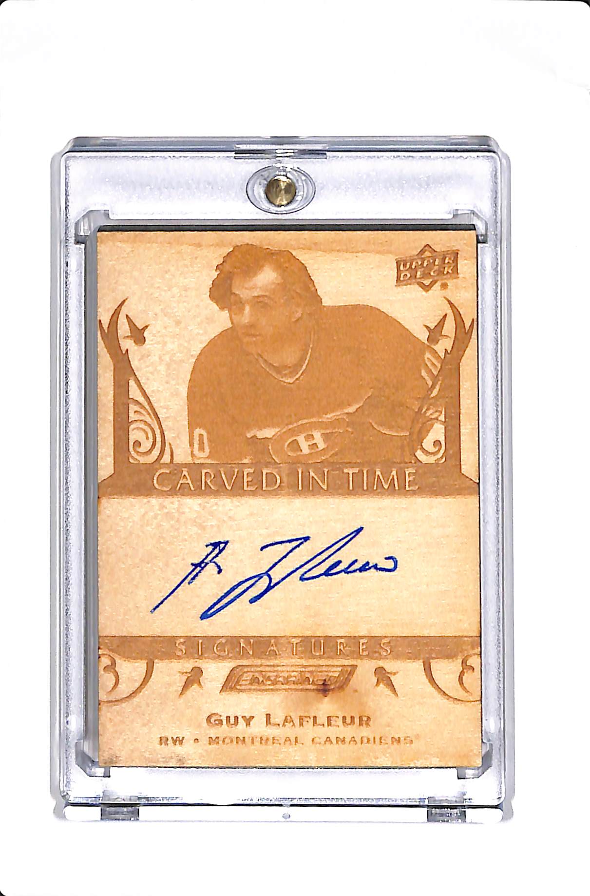 2019-20 UPPER DECK ENGRAINED CARVED IN TIME GUY LAFLEUR AUTO #CTS-27