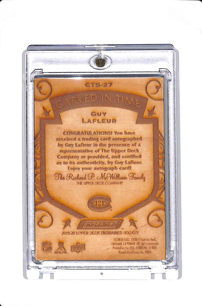 2019-20 UPPER DECK ENGRAINED CARVED IN TIME GUY LAFLEUR AUTO #CTS-27