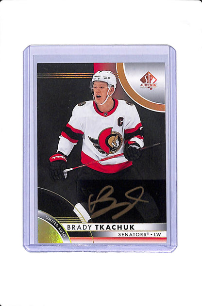 2023-24 UPPER DECK SP AUTHENTIC BRADY TKACHUK LIMITED AUTO GOLD INK #31