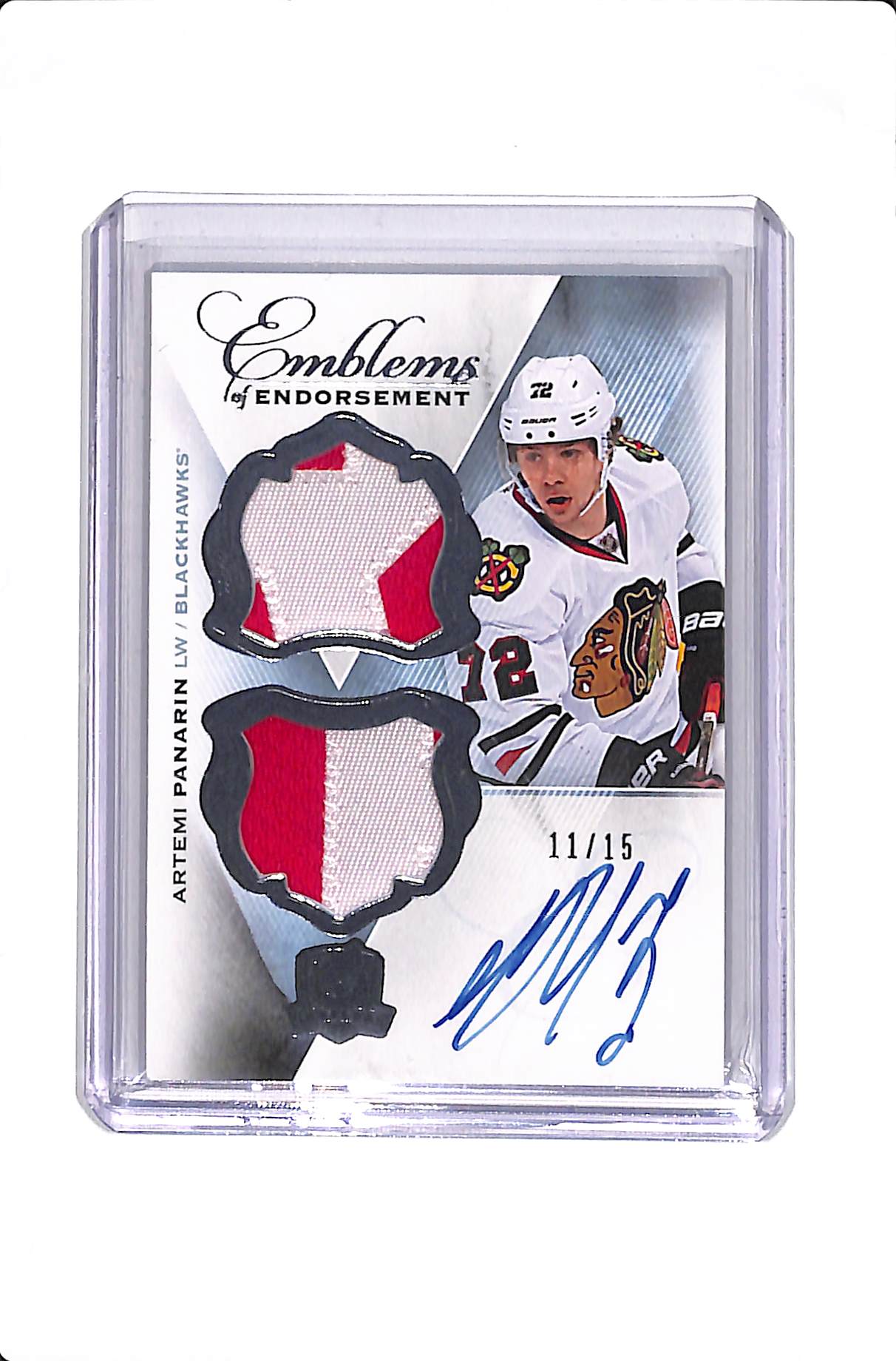 2015-16 UPPER DECK THE CUP ARTEMI PANARIN EMBLEMS OF ENDORSEMENT ROOKIE /15 #EE-AP