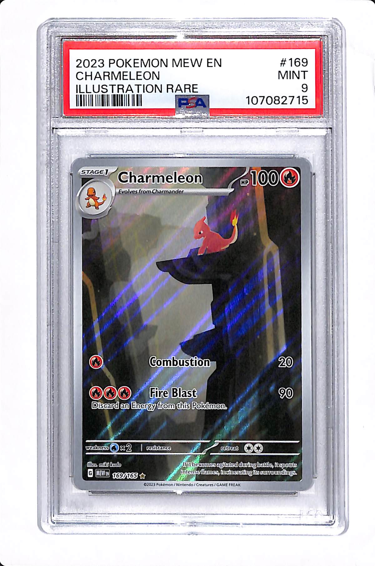2023 POKEMON SARLET & VIOLET CHARMELEON ILLUSTRATION RARE PSA 9 #169