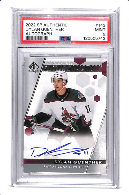 2022-23 UPPER DECK SP AUTHENTIC DYLAN GUENTHER FUTURE WATCH AUTO /999 PSA 9 #143
