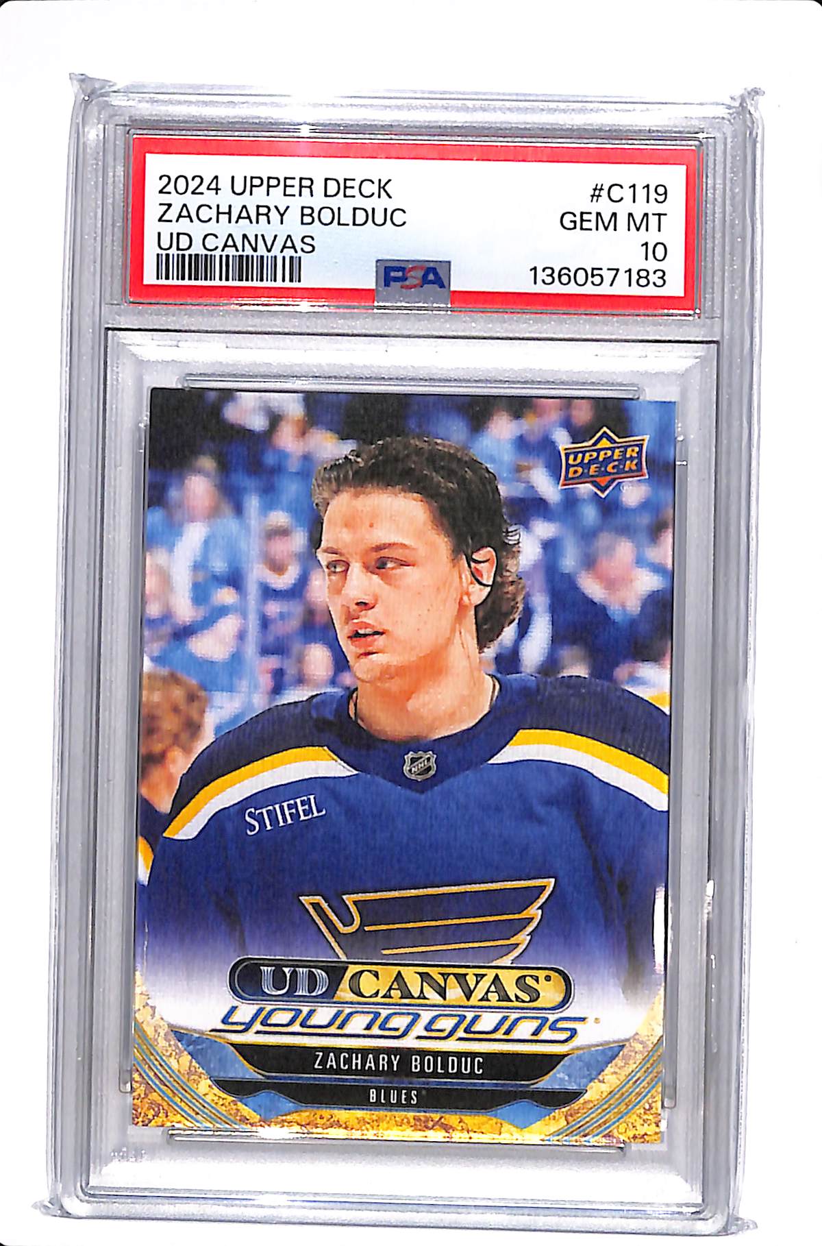 2024-25 UPPER DECK SERIES 1 ZACHARY BOLDUC YOUNG GUNS CANVAS PSA 10 #C119