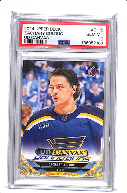 2024-25 UPPER DECK SERIES 1 ZACHARY BOLDUC YOUNG GUNS CANVAS PSA 10 #C119
