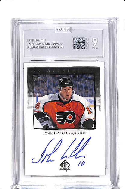 2022-23 UPPER DECK SP AUTHENTIC JOHN LECLAIR UD AUTHENTICS AUTO #UDA-JL TAG 9