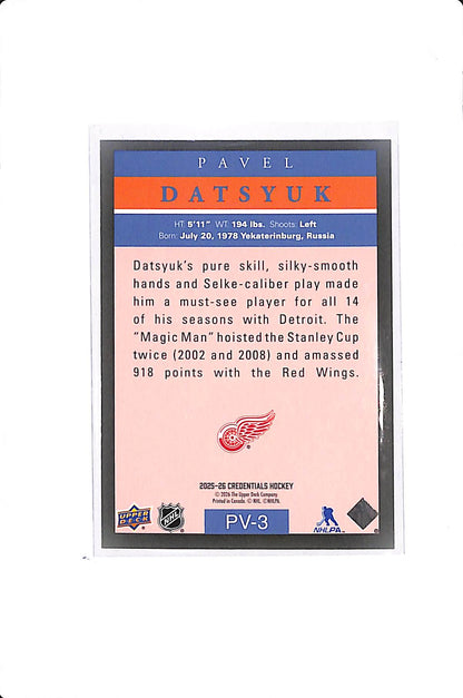 2025-26 UPPER DECK CREDENTIALS PAVEL DATSYUK PRO VISION SSP #PV-3