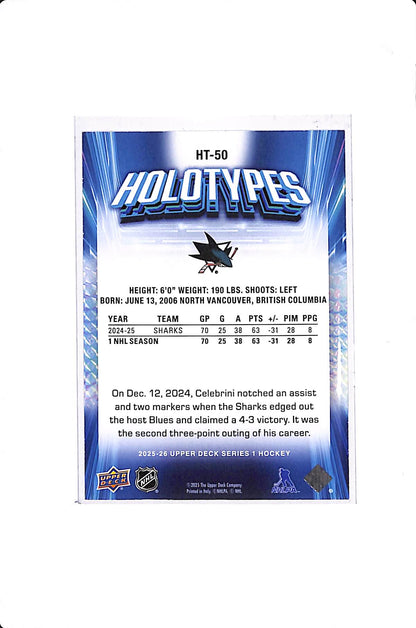 2025-26 UPPER DECK SERIES 1 MACKLIN CELEBRINI HOLOTYPES SP #HT-50