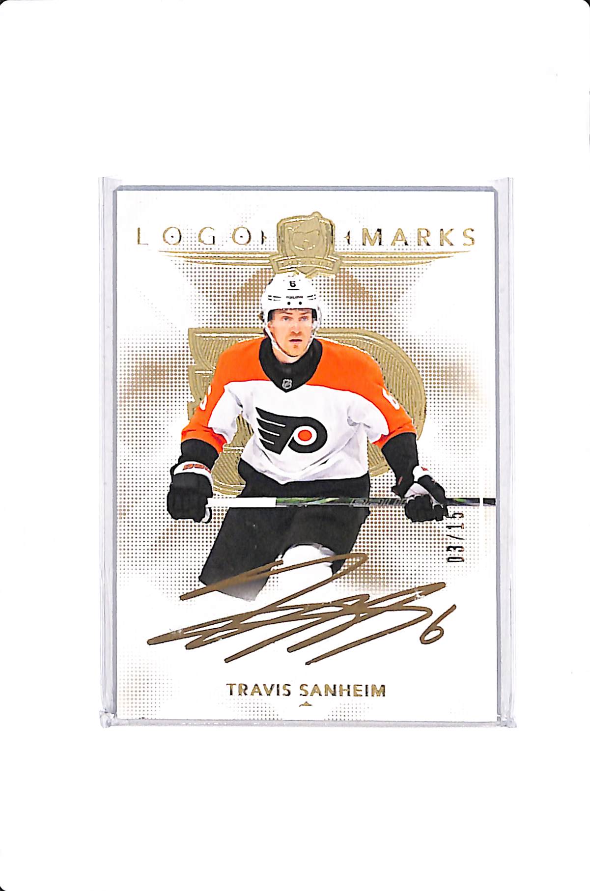 2024-25 THE CUP TRAVIS SANHEIM LOGO MARKS AUTO /15 #LM-TS