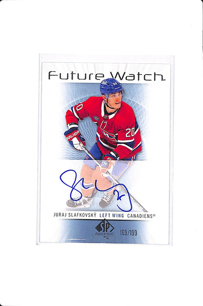 2022-23 UPPER DECK SP AUTHENTIC JURAJ SLAFKOVSKY RETRO FUTURE WATCH AUTO /199 #RFWA-JS