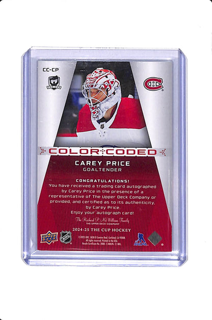 2024-25 THE CUP HOCKEY CAREY PRICE COLOR CODED AUTO /35 #CC-CP