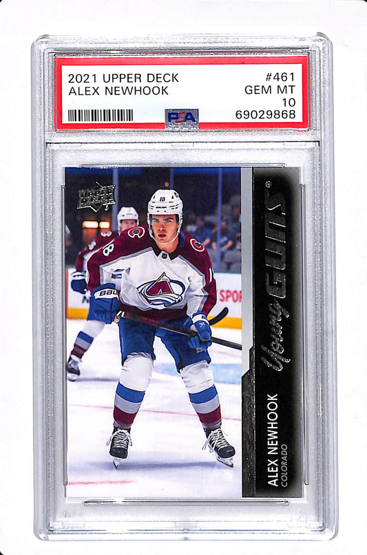 2021-22 UPPER DECK SERIES 2 ALEX NEWHOOK YOUNG GUNS PSA 10