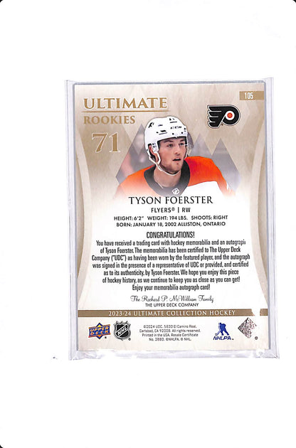 2023-24 UPPER DECK ULTIMATE TYSON FOERSTER ROOKIE PATCH AUTO /99 #105
