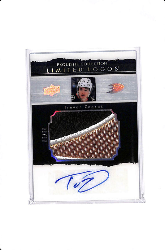 2021-22 UPPER DECK EXQUISITE COLLECTION TREVOR ZEGRAS ROOKIE LIMITED LOGOS AUTO /50 #LLT-TZ