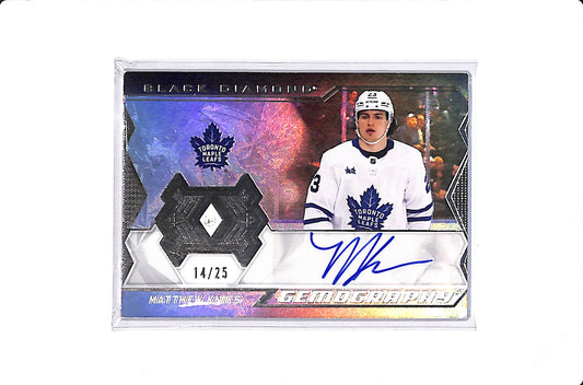 2023-24 UPPER DECK BLACK DIAMOND MATTHEW KNIES GEMOGRAPHY ROOKIE AUTO /25 #G-MK