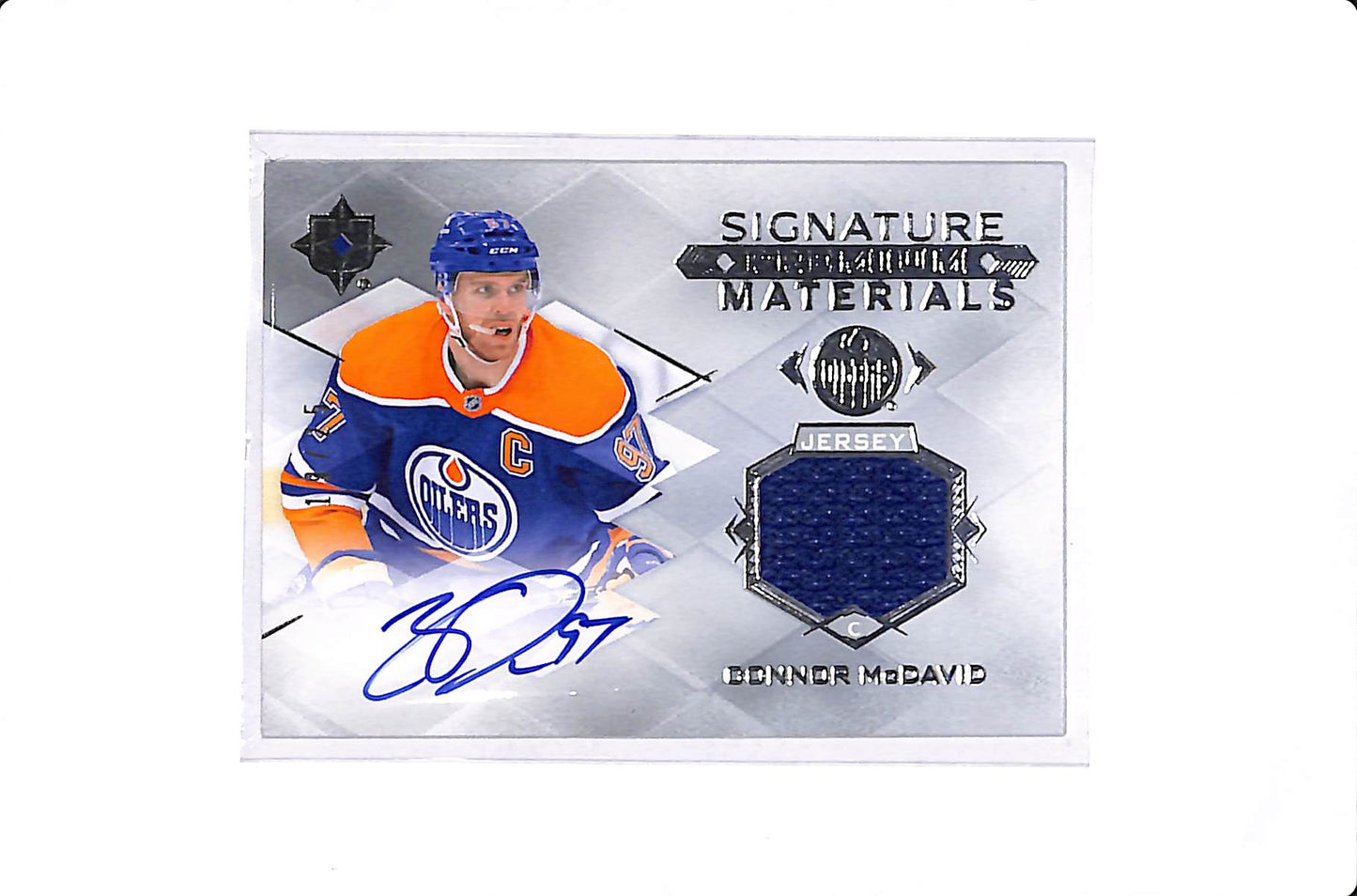 2023-24 UPPER DECK ULTIMATE CONNOR MCDAVID SIGNATURE PREMIUM MATERIALS /25 #UMS-MC