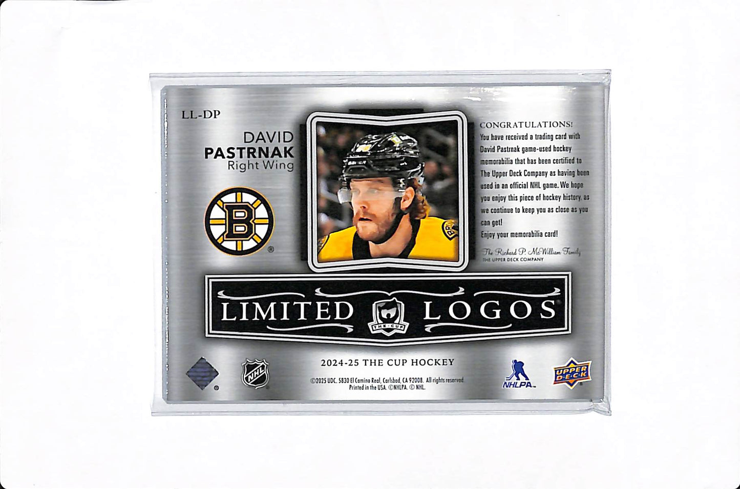 2024-25 UPPER DECK THE CUP DAVIS PASTRNAK LIMITED LOGOS /50 #LL-DP