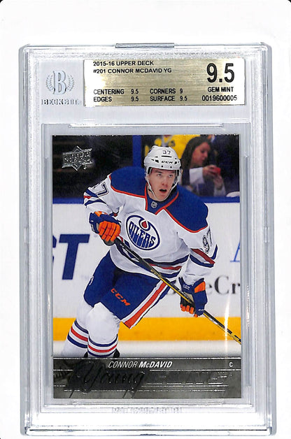 2015-16 UPPER DECK CONNOR MCDAVID YOUNG GUNS BGS 9.5 #201