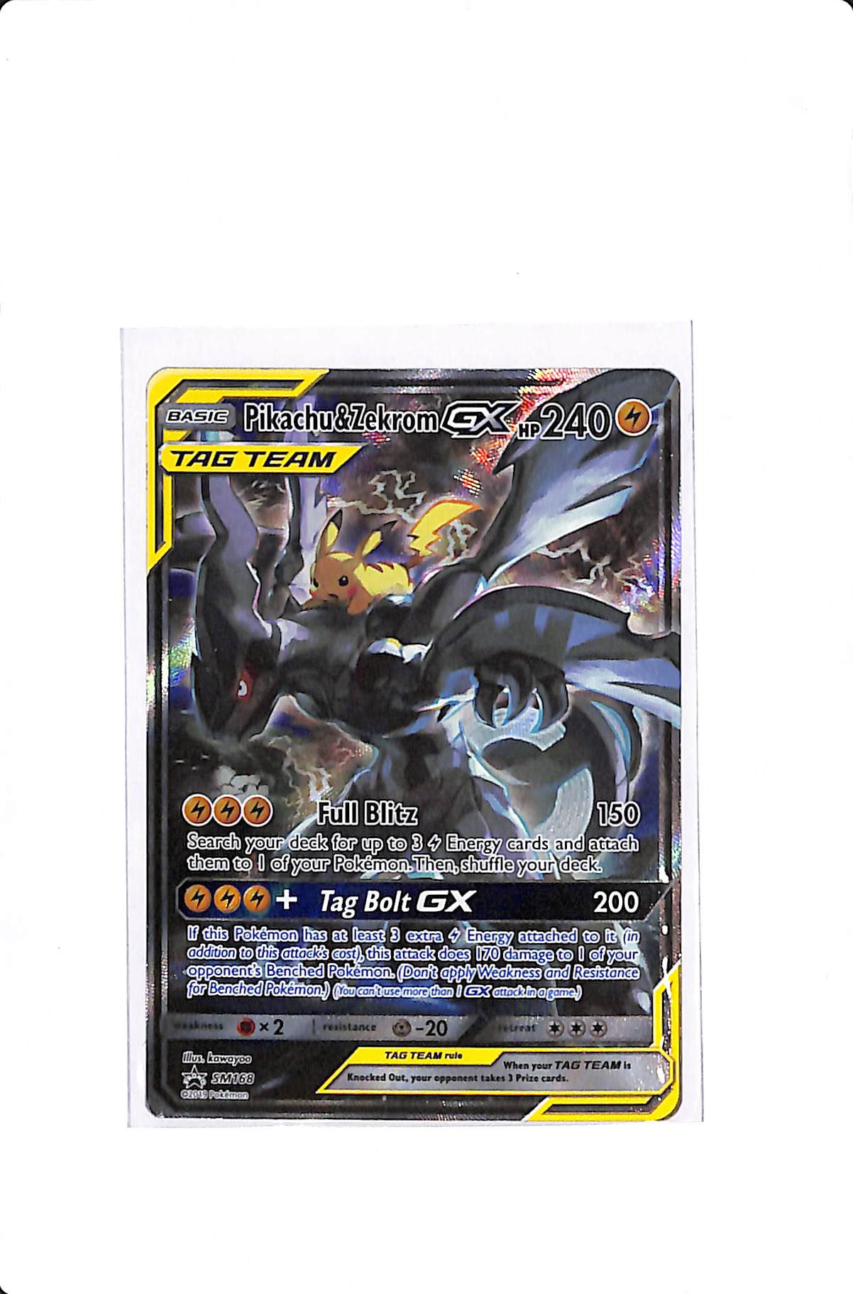 PIKACHU & ZEKROM GX SUN & MOON PROMO #SM168