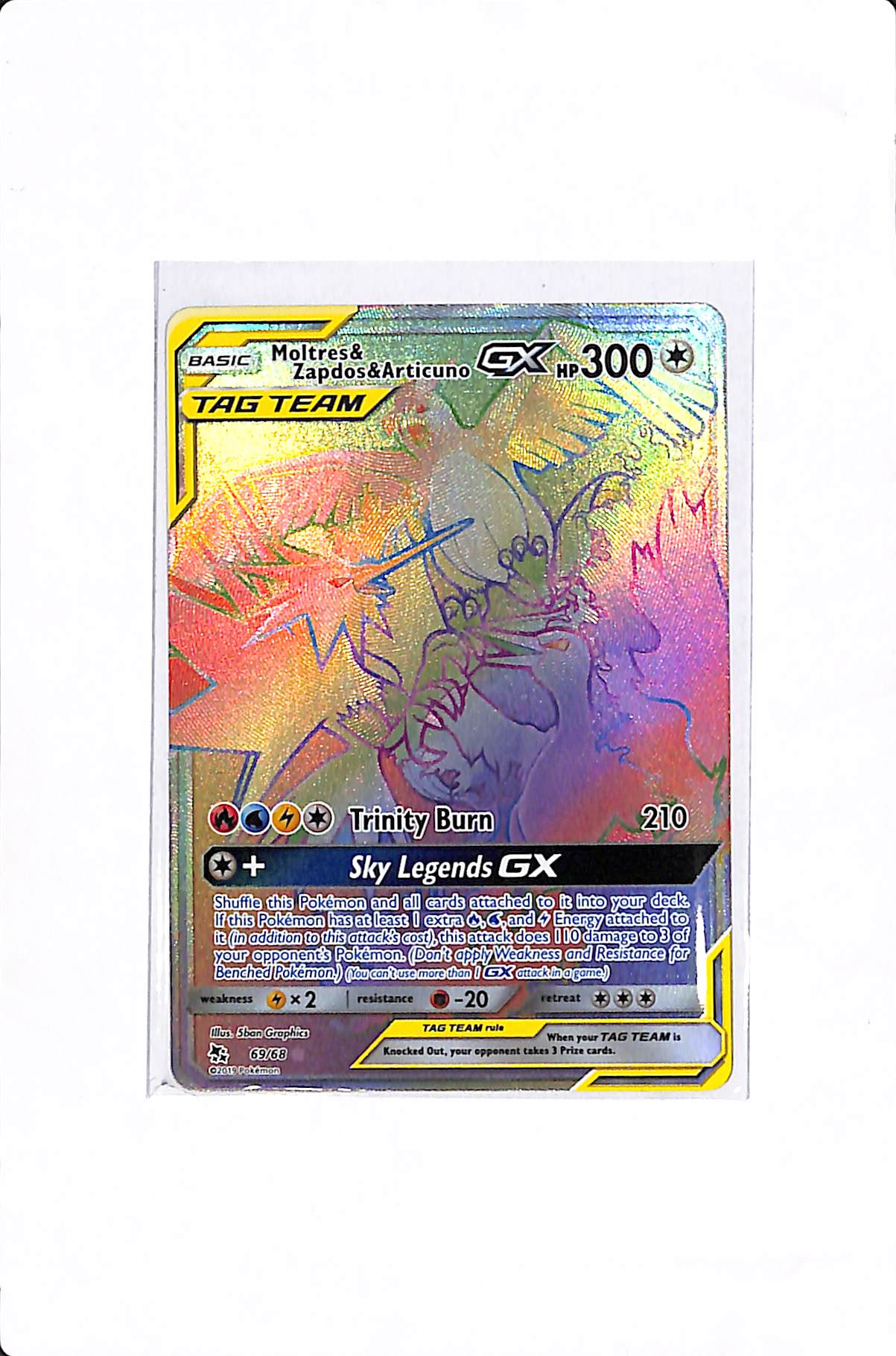 Moltres & Zapdos & Articuno GX (Secret) Hidden Fates Secret Rare #69