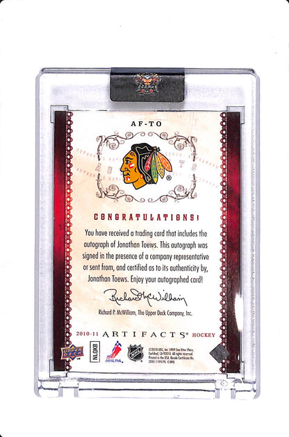 2010-11 UPPER DECK ARTIFACTS JONATHAN TOEWS AUTOFACTS #AF-TO