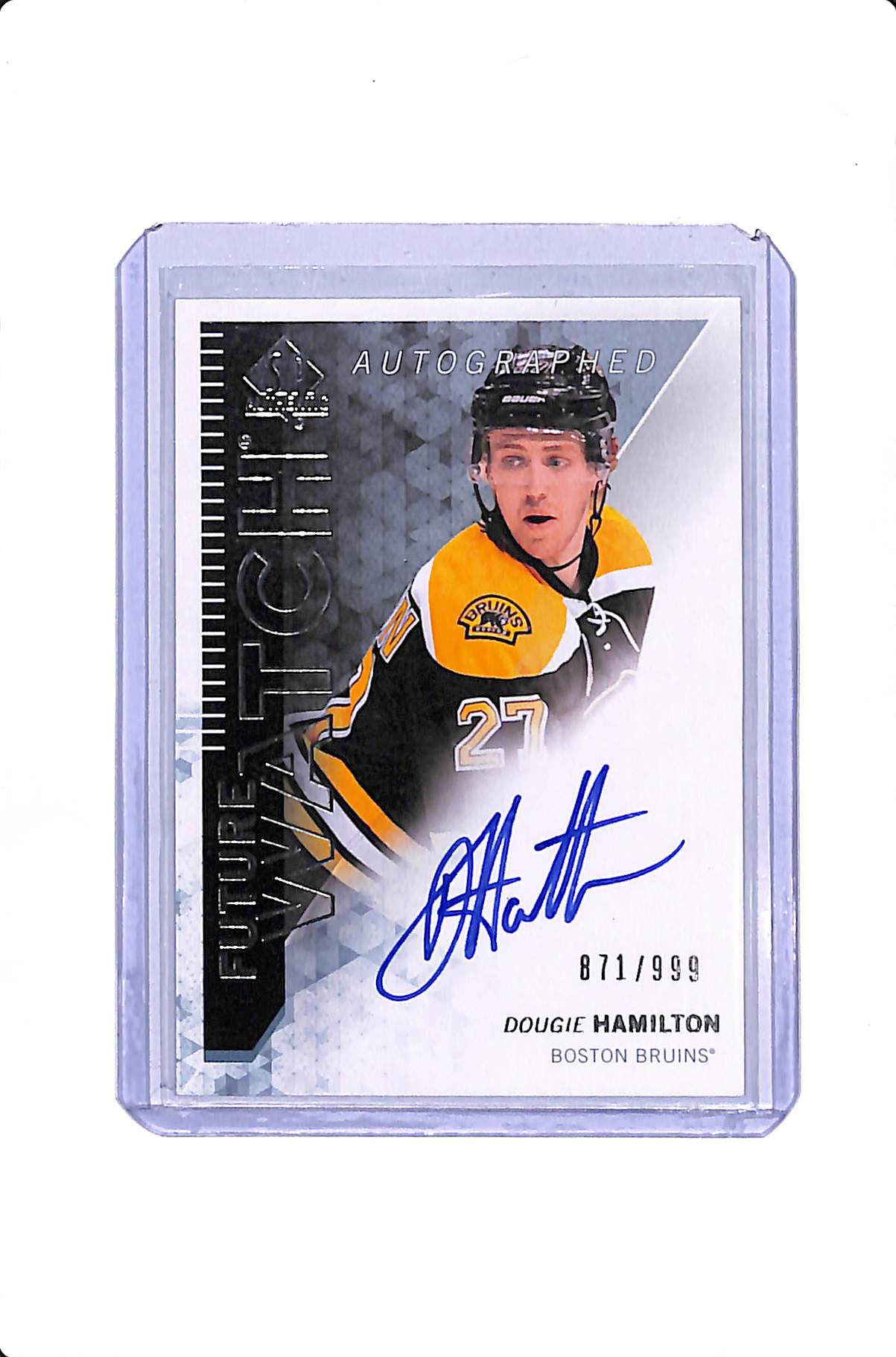 2013-14 UPPER DECK SP AUTHENTIC DOUGIE HAMILTON FUTURE WATCH AUTO /999 #304