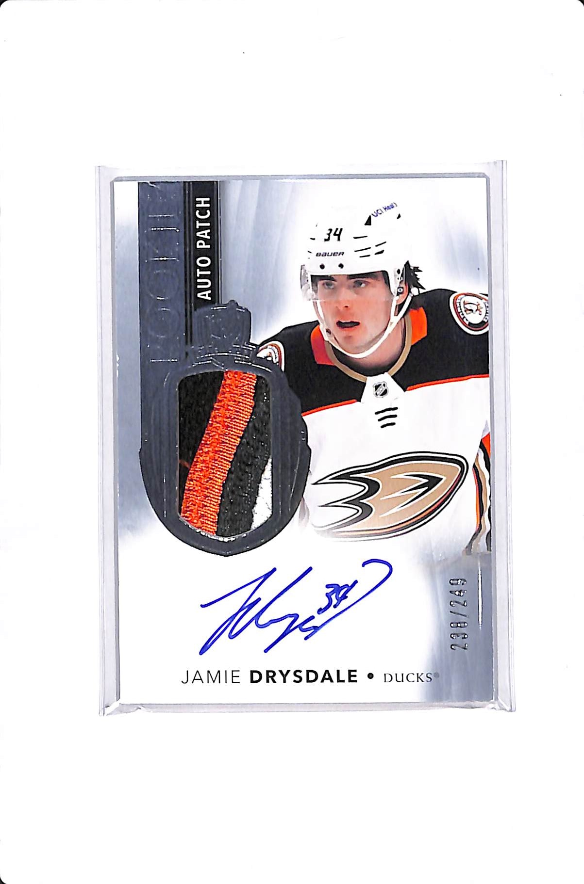 2021-22 UPPER DECK THE CUP JAMIE DRYSDALE ROOKIE AUTO PATCH /249 #128 3 CLR
