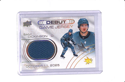 2025-26 UPPER DECK EXTENDED SERIES SAM DICKINSON DEBUT GAME JERSEY #DGJ-SD
