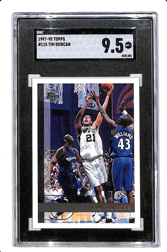 1997-98 TOPPS TIM DUNCAN ROOKIE SGC 9.5 #115