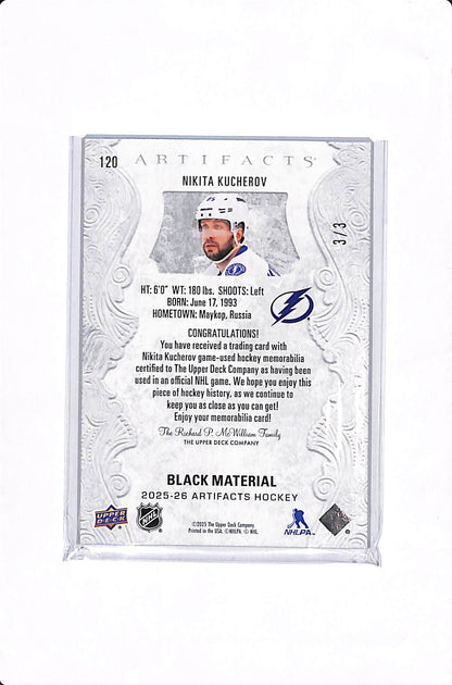 2025-26 UPPER DECK ARTIFACTS NIKITA KUCHEROV LIGHTNING BOLT PATCH /3 #120