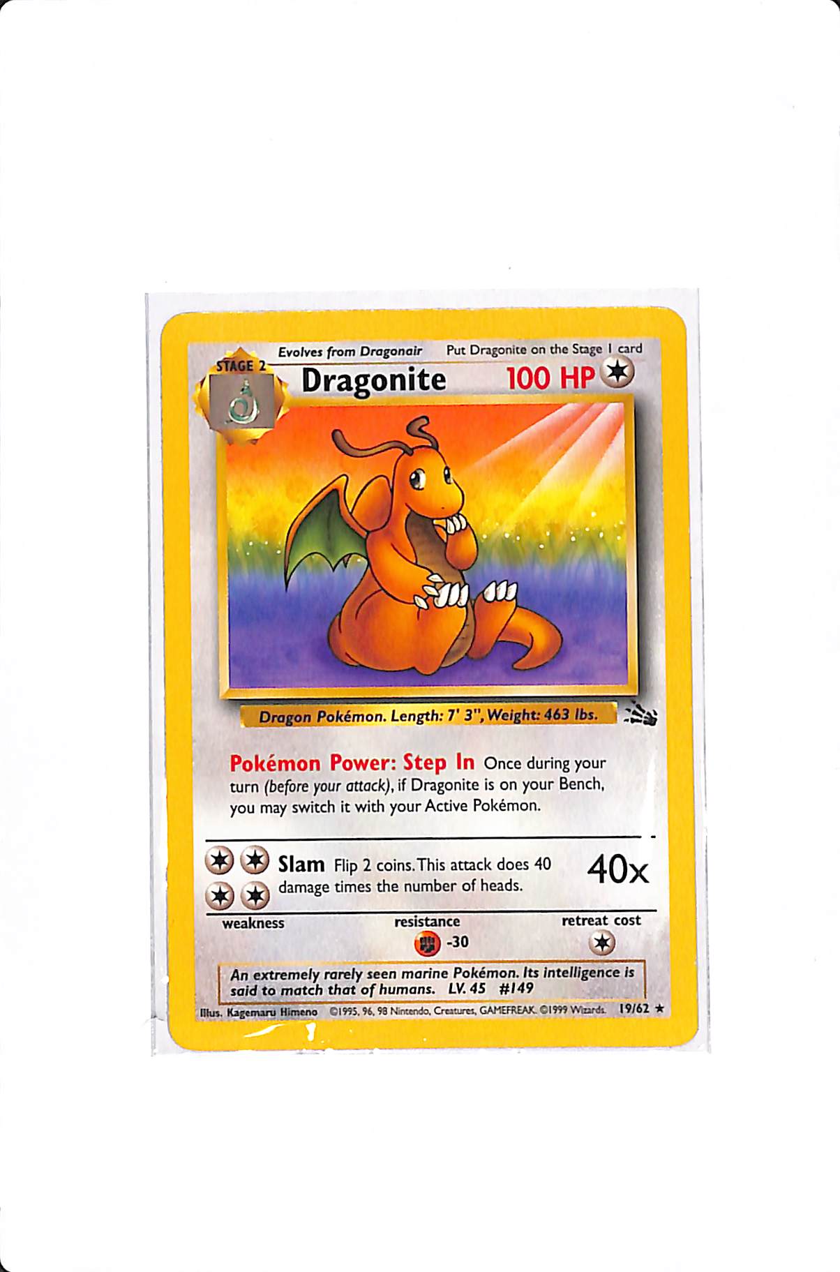Dragonite (19) Fossil Rare 19 Unlimited